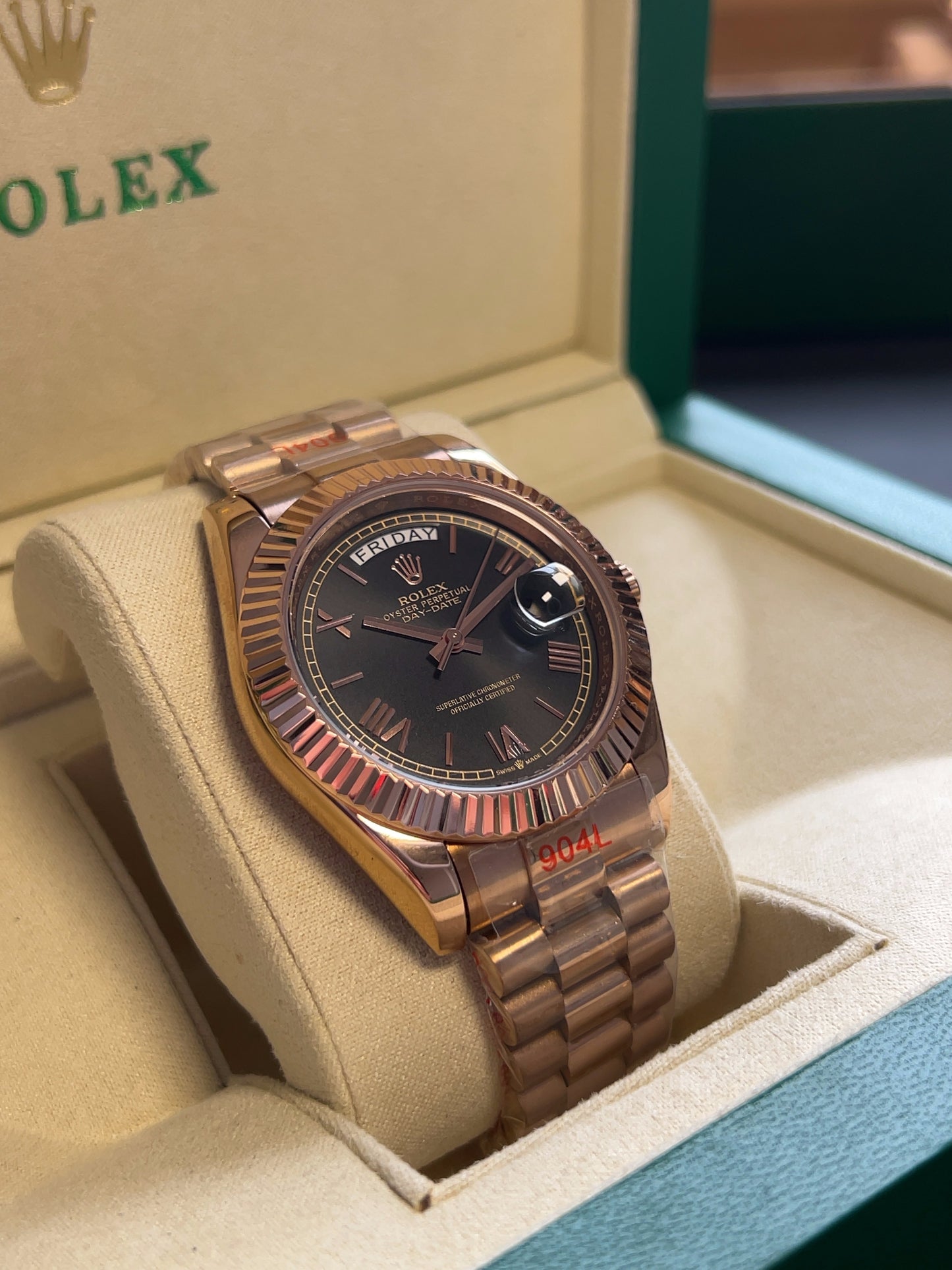 Day-Date Rose Gold Black AAA