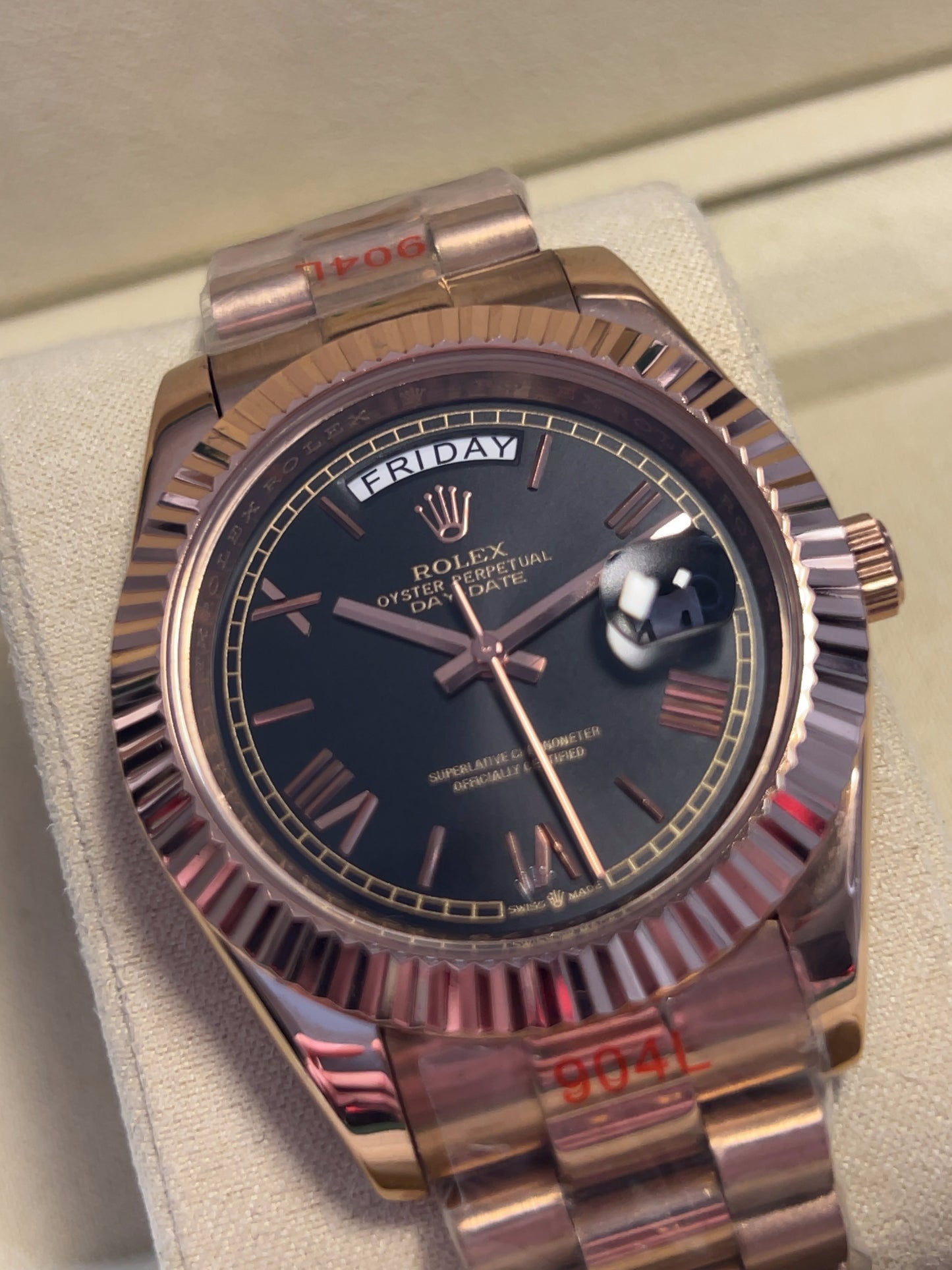 Day-Date Rose Gold Black AAA