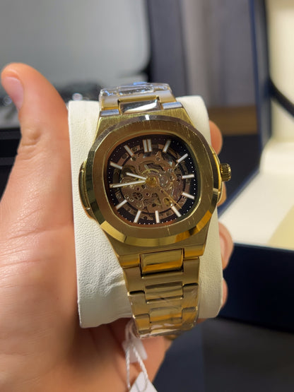 Nautilus Skeleton Dorado Automático