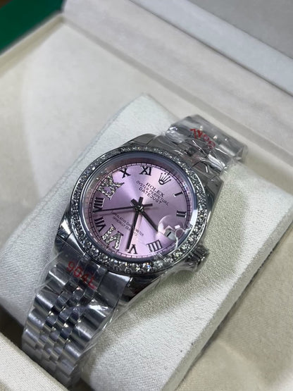 Rolex Datejust — Carátula Rosada, Bisel de Diamantes